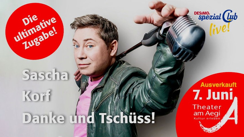 Sascha Korf verlässt die Bühne! Live im Aegi am 7.6.26 um 18:00Uhr im Theater am Aegi